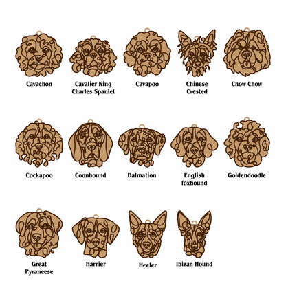 Dog Ornament (Non-Personalized) Walnut Back/Oak Front