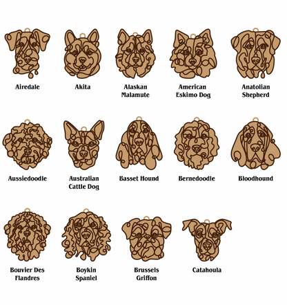 Dog Ornament (Non-Personalized) Walnut Back/Oak Front