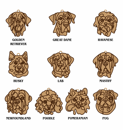 Dog Ornament (Non-Personalized) Walnut Back/Oak Front