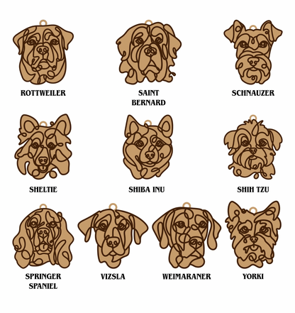 Dog Ornament (Non-Personalized) Walnut Back/Oak Front