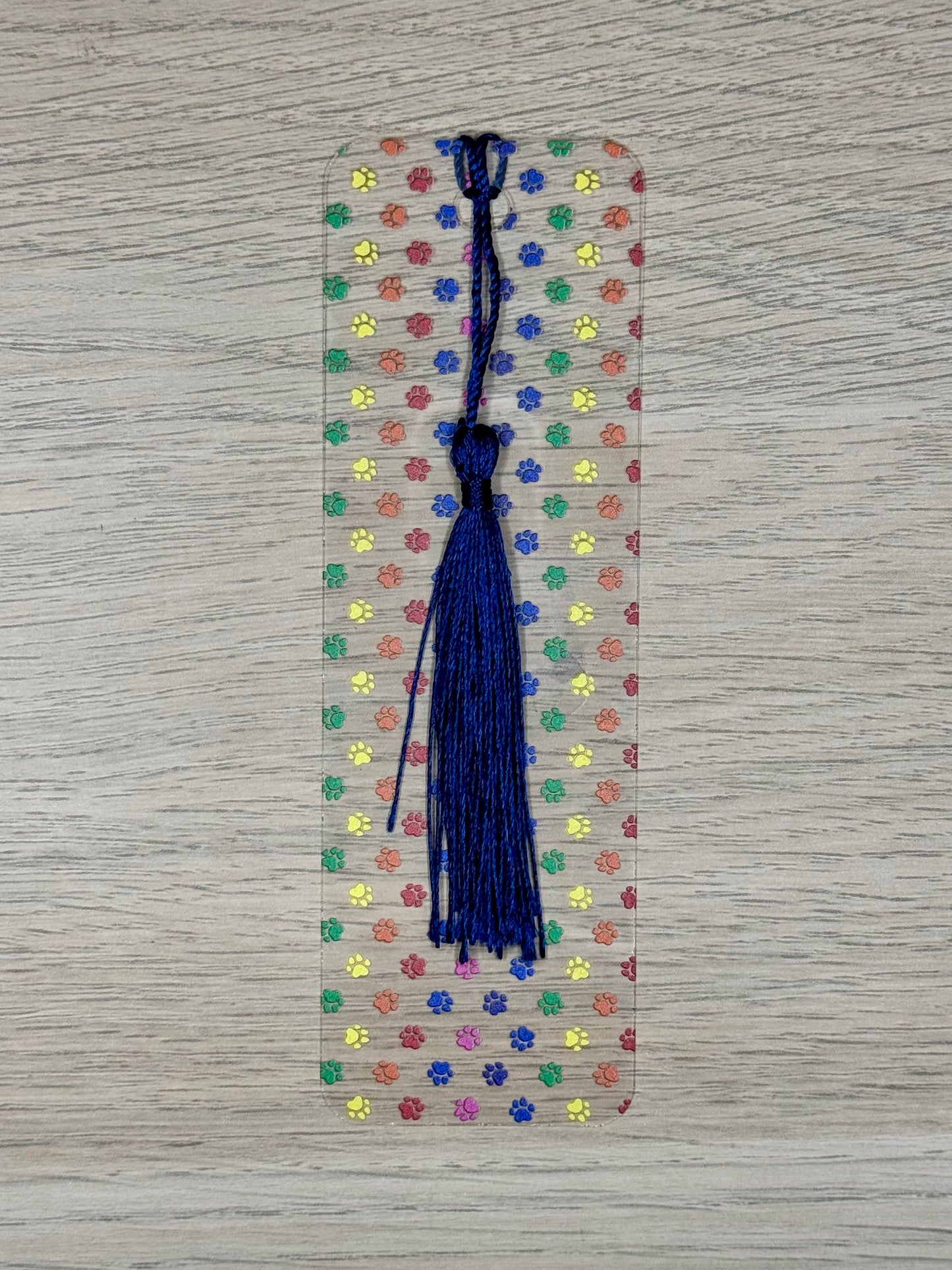 Rainbow Paw Print Bookmark