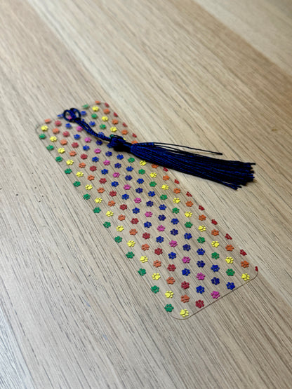 Rainbow Paw Print Bookmark
