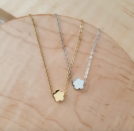 Tiny Flower Charm Necklace