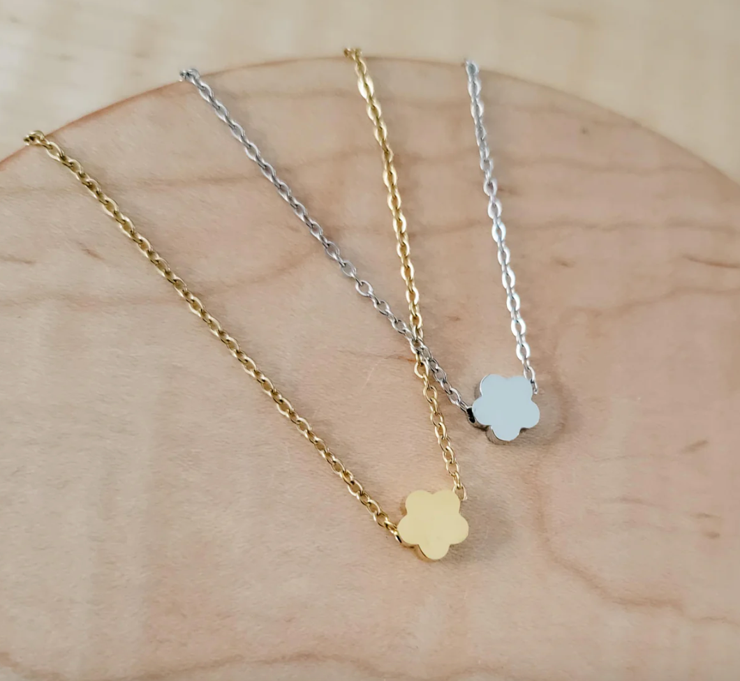 Tiny Flower Charm Necklace