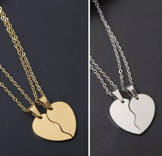 BFF Split Heart Necklace Set