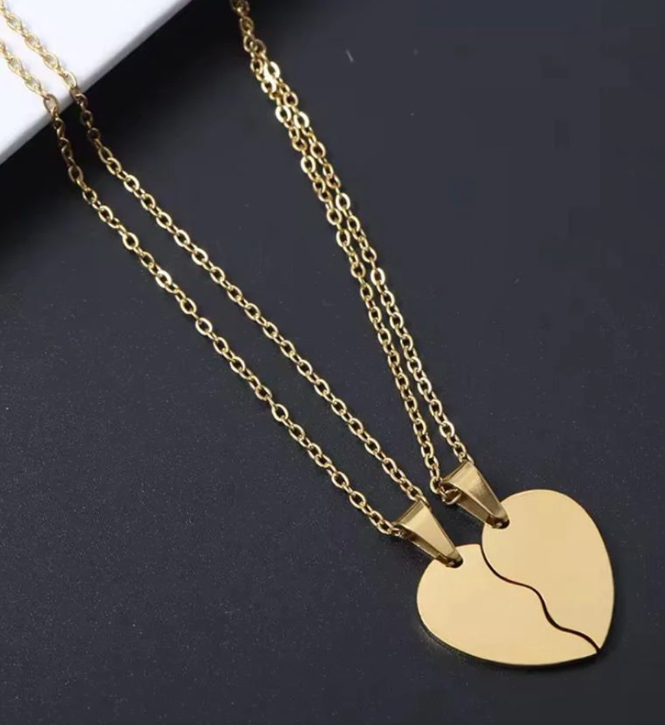 BFF Split Heart Necklace Set