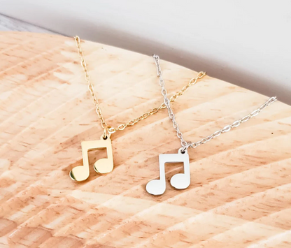 Mini Double Music Note Necklace