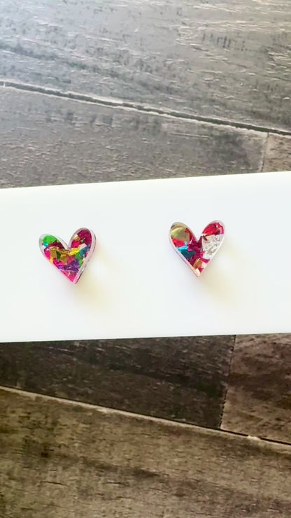 Chunky Glitter Stud Earrings