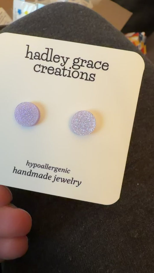 Purple Shimmer Stud Earrings
